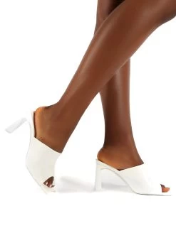 Vice White Pu Wide Fit Square Toe Detail Heeled Mules -Chic Footwear Shop 0000 VICE WHITE PU 9beb0552 ecad 4e80 afd1 0b1d25c0fd8c
