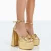 Knot On Wide Fit Gold Pu Knotted Platform High Heeled Sandals 2 Knot On Wide Fit Gold Pu Knotted Platform High Heeled Sandals -Chic Footwear Shop 00021 85fd9ea6 c12c 4d89 9ee5 fd69e93ca548