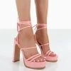 Gimme Gimme Baby Pink Iridescent PU Strappy Lace Up Block Heels 2 Gimme Gimme Baby Pink Iridescent PU Strappy Lace Up Block Heels -Chic Footwear Shop 00026 21e76669 9c2a 4d15 918f 59ffc7c796e3