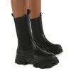 Boston Black Wide Fit Calf High Chunky Sole Boots -Chic Footwear Shop 0002 BOSTON BLK PU 1 f9f4a758 aa58 41da b0f4 c8721055380a