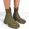 Treat Green Chunky Ankle Boots