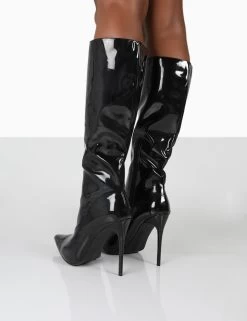 Horizon Wide Fit Black Patent Knee High Boots -Chic Footwear Shop 000313 e561ac6e f9c8 4ec9 b5d0 76e825355808