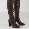 Mine Choc PU Knee High Boots -Chic Footwear Shop 0003 MINE CHOC PU1