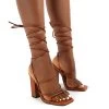 Mollie Tan Pu Wide FIt Lace Up Block Heels 2 Mollie Tan Pu Wide FIt Lace Up Block Heels -Chic Footwear Shop 0003 MOLLIE TAN PU1
