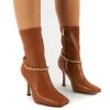 Sacci Camel Wide Fit Chain Detail Square Toe Stiletto Heel Ankle Boots 1 Sacci Camel Wide Fit Chain Detail Square Toe Stiletto Heel Ankle Boots -Chic Footwear Shop 0003 SACCIWF CAMEL PU1
