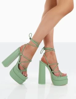 Glow Girl Mint PU Lace Up Platform High Heels 8 Glow Girl Mint PU Lace Up Platform High Heels -Chic Footwear Shop 00057 3e891f9d c0af 46ec b8f6 cf722ada469c