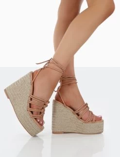 Chakkra Nude PU High Heeled Sandal Espadrilles Wedges -Chic Footwear Shop 00066 bcf4fa8e 7e0e 4abe a620 57cdb28893a4