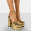 Moonchild Gold Croc Closed Toe Statement Platform Block Heels -Chic Footwear Shop 00103 4df57f4e 851c 4151 9173 70a00858557a