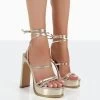 Gimme Gimme Gold PU Strappy Lace Up Block Heels -Chic Footwear Shop 00103 6cd3feb1 6493 450b a0a1 9f55c7b220a2