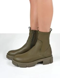Treat Green Chunky Ankle Boots -Chic Footwear Shop 0011 22539bec aa0c 4e49 ba62 986f2e570363