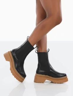 Rise Black Chunky Rubber Sole Chelsea Boots 9 Rise Black Chunky Rubber Sole Chelsea Boots -Chic Footwear Shop 0012 d1187d74 57c7 4c9e b6a7 091e70143d96