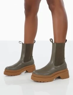 Rise Khaki Platform Chunky Rubber Sole Chelsea Boots 8 Rise Khaki Platform Chunky Rubber Sole Chelsea Boots -Chic Footwear Shop 00191 b7dc888a a407 413e a057 212c5602c094
