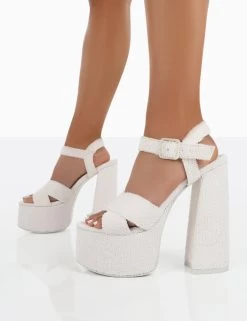 Content Ecru Towelling Chunky Platform Sandal High Heels -Chic Footwear Shop 00251 409bb31b 9233 4c28 86e4 dacb640a30e3