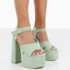 Content Mint Towelling Chunky Platform Sandal High Heels