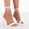 Summer Memories White PU Strappy Lace Up Pointed Toe Stiletto Heels -Chic Footwear Shop 0063 c3603300 e67c 474b 8b8d 8068331f991f