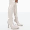 Jenine Ecru Patent Over The Knee Stiletto Heeled Boots 2 Jenine Ecru Patent Over The Knee Stiletto Heeled Boots -Chic Footwear Shop 0070 6f606d2c ee27 474a a1ef 7678d20c050c