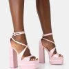 Breanna Baby Pink Satin Strappy Ankle Extreme Double Platform Block Heels 1 Breanna Baby Pink Satin Strappy Ankle Extreme Double Platform Block Heels -Chic Footwear Shop 11771A4485copy