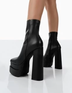 Supine Wide Fit Black Pu Chunky Platform High Heeled Block Ankle Boots 8 Supine Wide Fit Black Pu Chunky Platform High Heeled Block Ankle Boots -Chic Footwear Shop 13.1000052 89ce204c 5044 48aa 84a1 f752b9ea27b9