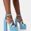 Breanna Wide Fit Baby Blue Satin Strappy Ankle Extreme Double Platform Block Heels -Chic Footwear Shop 1771A4485copy