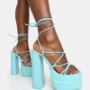 Glow Girl Baby Blue Pu Lace Up Platform High Heels -Chic Footwear Shop 1 3d4d66fc 654c 4247 a716 d7b3229b67f1