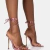 Look Back Pink Metallic Pointed Toe Lace Up Gold Stiletto Heels -Chic Footwear Shop 1 bafb9d38 48b0 4f0d 9d05 5dd65d0af1aa