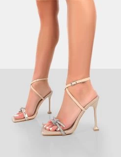 Glitter Nude Wrap Around Diamante Bow Square Toe Heels 9 Glitter Nude Wrap Around Diamante Bow Square Toe Heels -Chic Footwear Shop 276020242 3133795663498870 2357085434610135269 n