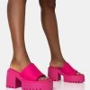 Sabeena Pink Chunky Mule Round Toe Mid Heel Sandals 2 Sabeena Pink Chunky Mule Round Toe Mid Heel Sandals -Chic Footwear Shop 2 51410fdb a2ad 4b2b bb0e 130df6d079d7
