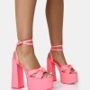 Leo Edition Neon Pink Round Toe Platform Block Heels -Chic Footwear Shop 2 8fc42a59 ca39 408e ba34 399b35099c47