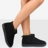 Frosty Black Faux Suede Ultra Mini Ankle Boots -Chic Footwear Shop 2 d657e49f 1310 4823 af26 268fc33a54cb