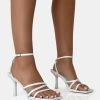 Mademoiselle White Pu Strappy Square Toe Mid Stiletto Heels -Chic Footwear Shop 2 d9726e31 f09b 4726 be2a 3e0d7ddeaf6d