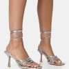 Keri Silver Metallic PU Strappy Lace Up Mid Heels -Chic Footwear Shop 2 e4758ce7 ba78 4726 8dda 59e5810f91df