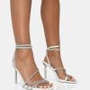 Clueless White Strappy Square Toe Diamante Heels -Chic Footwear Shop 2 f994f1e5 14a2 4589 999a 28cf1abb0e76