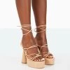 Giana Nude Pu Strappy Lace Up Block Heels 1 Giana Nude Pu Strappy Lace Up Block Heels -Chic Footwear Shop 31.08PDECOM0693