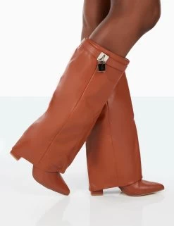 Echo Tan Grain Pu Pointed Toe Knee High Block Boots 9 Echo Tan Grain Pu Pointed Toe Knee High Block Boots -Chic Footwear Shop 31.08PDECOM0706 9d4ac9a8 e75d 41ab a877 95d4cf950075