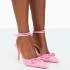 Karlie Pink Pu Bow Studded Pointed Court Stiletto Heels -Chic Footwear Shop 31.08PDECOM0785