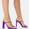 True Purple Nylon Strappy Barely There Square Toe Flat Block Heels -Chic Footwear Shop 3 444e74c4 e3e1 42b4 8c37 0d5385054f99