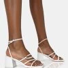 Dayla Wide Fit White PU Strappy Square Toe Block Mid Heel Sandals -Chic Footwear Shop 3 65f87eb2 3f90 4c17 a84b 2b540ba71be1