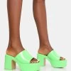 Ariel Green Patent Mule Chunky Mid Platform Heels -Chic Footwear Shop 3 8dac402e 9f02 4e3e 9c79 e6251bbbe2ef