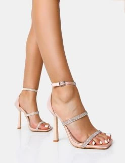 Niko Nude Satin Diamante Barely There Square Toe Stiletto Heels 9 Niko Nude Satin Diamante Barely There Square Toe Stiletto Heels -Chic Footwear Shop 6 27159e5a 7799 43a8 9122 4dc5b78d2b56