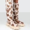 Amber X Public Desire Genius Cow Print Platform Knee High Chunky Sole Boot -Chic Footwear Shop 6efa4ddb 626d 4fa5 bf8f b2394a4b5567