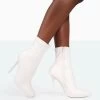 Pippa White Sock High Heeled Ankle Boots 1 Pippa White Sock High Heeled Ankle Boots -Chic Footwear Shop 771A0019