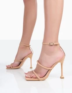 Kallipo Wide Fit Nude Pu Strappy Square Toe Heels -Chic Footwear Shop 771A0220 5978d801 4143 4908 a31d 74511a04ec3a
