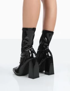 Liberty Black Patent Sock Block Heeled Ankle Boots -Chic Footwear Shop 771A0275 2b89c702 44f3 4e65 a111 27315451d0a9