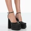 Moonchild Black Pu Closed Toe Statement Platform Block Heels -Chic Footwear Shop 771A0338
