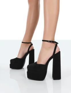 Moonchild Wide Fit Black Faux Suede Closed Toe Statement Platform Block Heels 9 Moonchild Wide Fit Black Faux Suede Closed Toe Statement Platform Block Heels -Chic Footwear Shop 771A0353