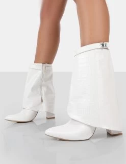 Fyre White Croc Pointed Toe Block Heeled Ankle Boots 7 Fyre White Croc Pointed Toe Block Heeled Ankle Boots -Chic Footwear Shop 771A0737 85a0496b 63f5 41ce bf53 a9e8f7f40120