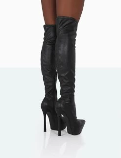 Trixie Black Grain Pu Stiletto Platform Over The Knee Boots 8 Trixie Black Grain Pu Stiletto Platform Over The Knee Boots -Chic Footwear Shop 771A0983 270046cf 84b0 49ce a57f 1eb27757a8ad