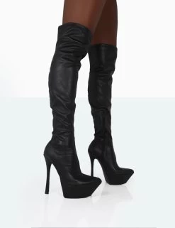 Trixie Black Grain Pu Stiletto Platform Over The Knee Boots 9 Trixie Black Grain Pu Stiletto Platform Over The Knee Boots -Chic Footwear Shop 771A0984 8236800b 28b1 4b95 b2f1 48466f1faa3e