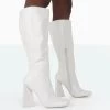 Senna Wide Fit Ecru PU Knee High Heeled Boots -Chic Footwear Shop 771A0988 855daafa f3da 4cb7 97e6 9f78f9c07f83