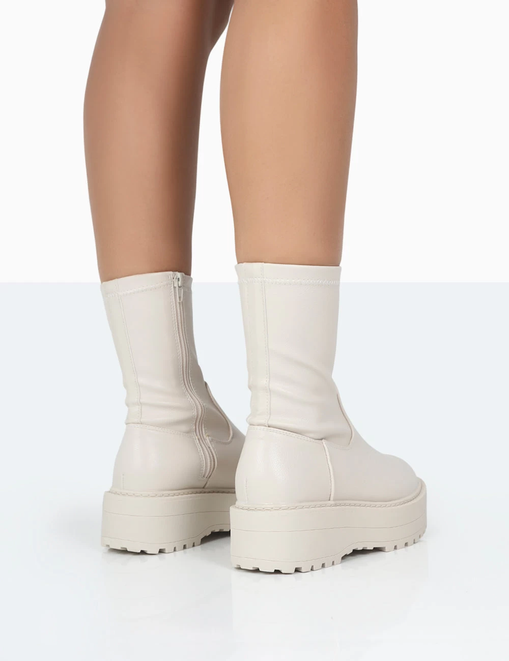 Auden Wide Fit White Chunky Sole Ankle Boots 6 Auden Wide Fit White Chunky Sole Ankle Boots - Image 4